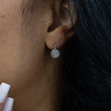 E110 ~ Moissanite ~ Round Bezel LeverBack