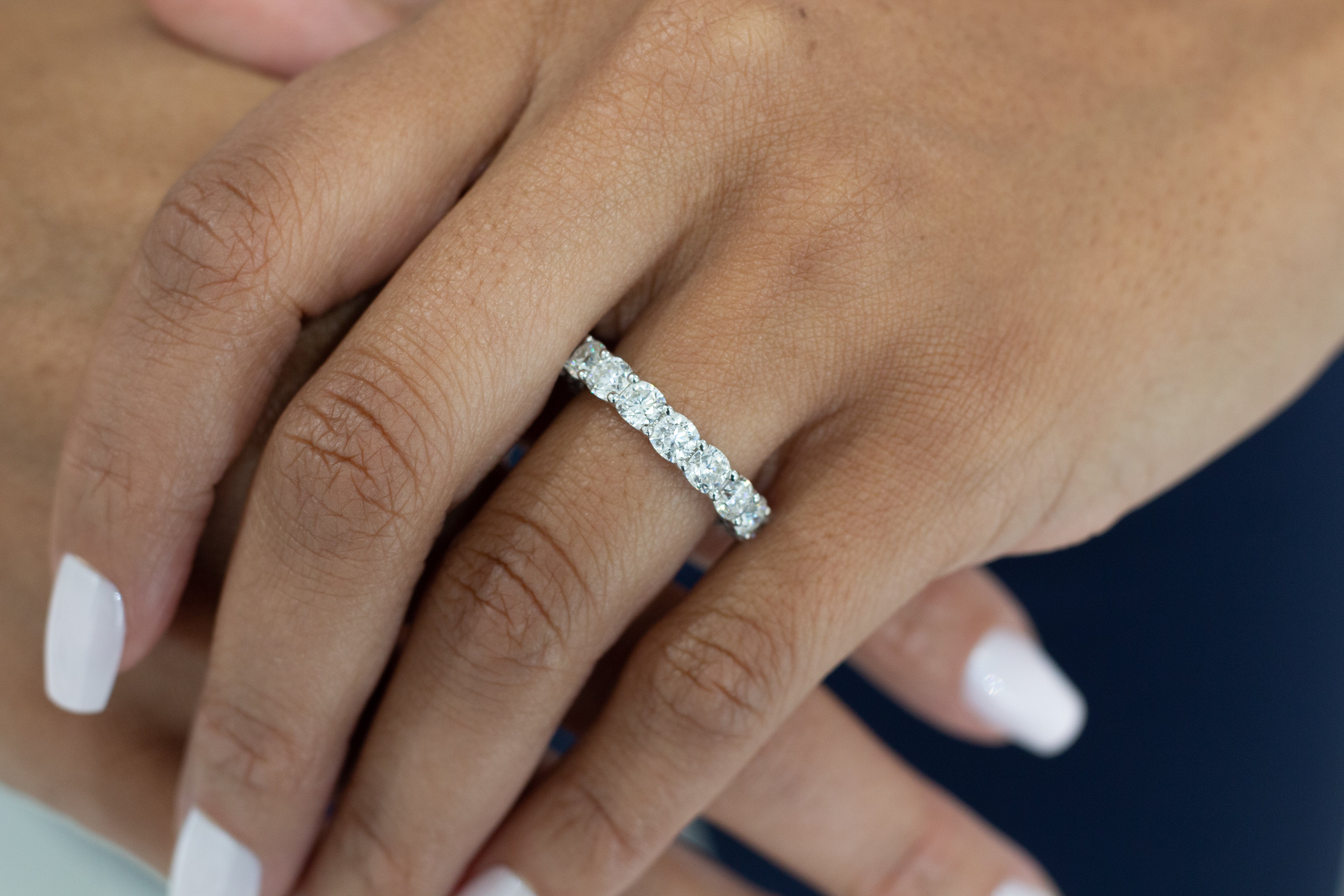 Moissy Fine Jewellery EBM013 MOISSANITE CUSHION ETERNITY BAND