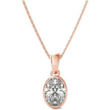 N205 ~ Oval Moissanite Bezel Pendant