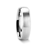 POLARIS Domed Brushed Finish Tungsten Ring with Polished Bevels