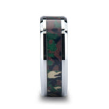 COMMANDO Tungsten Wedding Ring with Military Style Jungle Camouflage Inlay