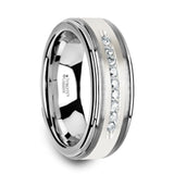 HARPER Tungsten Ring with White Diamond