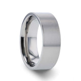 SOLAR Flat Profile Brushed Finish Men’s Titanium Wedding Band
