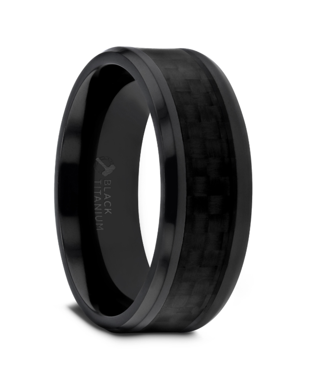 Moissy Fine Jewellery ONYX Black Carbon Fiber Inlaid Black Ceramic Wedding Band 11