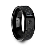 ABERDEEN Black Ceramic Ring with Black Diamond
