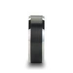 Aston Tungsten Carbide Ring With Polished Beveled Edges - Mens Rings