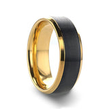 BEAUMONT Gold Plated Titanium Polished Beveled Ring with Brushed Black Center