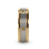 BOUNDLESS Gold-Plated Titanium Flat Brushed Center With Rotating Screw Design And Beveled Polished Edges