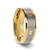 BOUNDLESS Gold-Plated Titanium Flat Brushed Center With Rotating Screw Design And Beveled Polished Edges
