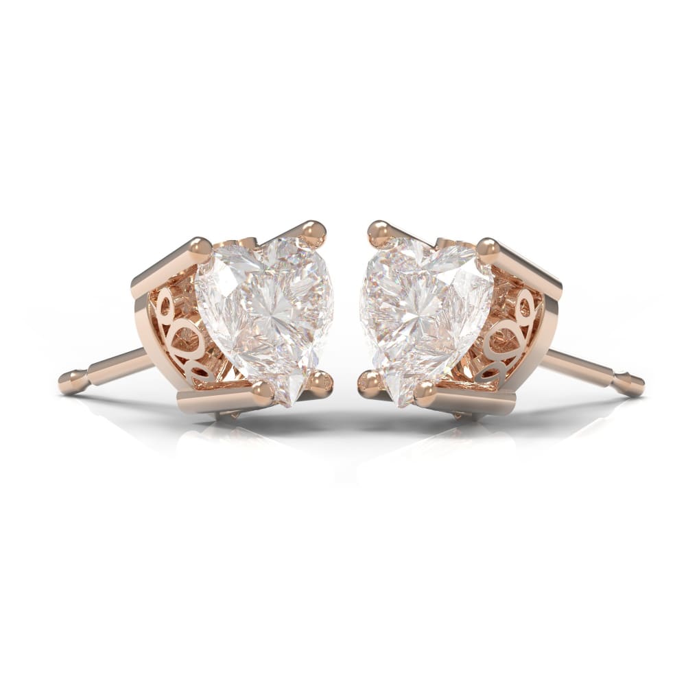 Earrings ~ 1.60Ct Heart Moissanite Earrings - Earrings