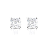 Earrings ~ 3.80Ct Asscher Split Claw White Gold Earrings - Earrings