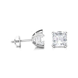 Earrings ~ 3.80Ct Asscher Split Claw White Gold Earrings - Earrings