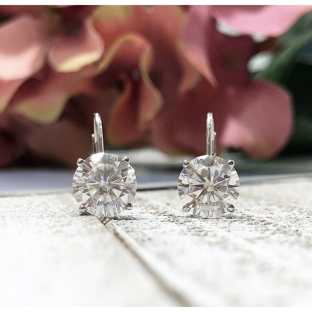 Earrings ~ 3Ctw Moissanite Dangle Earrings - Earrings