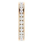 Eb012 - Diamond ~ .25 Ct Round Rose Gold Milgrain Wedding Band - Bands