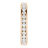 Eb012 - Diamond ~ .25 Ct Round Rose Gold Milgrain Wedding Band - Bands