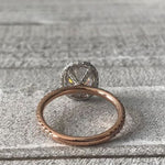 Heather ~ 18Kwr 9X7Mm Oval Charles & Colvard Moissanite Diamond Halo And Band - Ring