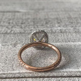 Heather ~ 18Kwr 9X7Mm Oval Charles & Colvard Moissanite Diamond Halo And Band - Ring