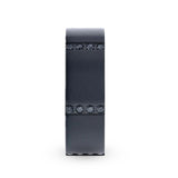 MYSTERIOUS Flat Brushed Black Titanium Men's Wedding Ring With 6 Sets of Quadruple Black Sapphires In Horizontal Channels
