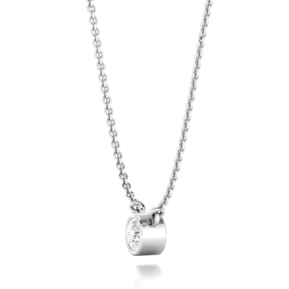 Necklace ~ Solo Moissanite Solitaire Pendant - Necklace