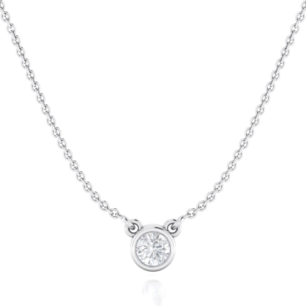 Necklace ~ Solo Moissanite Solitaire Pendant - Necklace