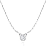Necklace ~ Solo Moissanite Solitaire Pendant - Necklace