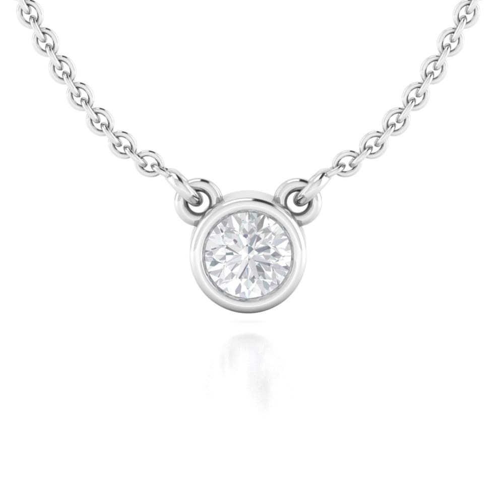 Necklace ~ Solo Moissanite Solitaire Pendant - Necklace