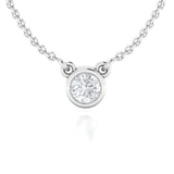 Necklace ~ Solo Moissanite Solitaire Pendant - Necklace
