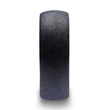 Obsidian Domed Black Tungsten Carbide Ring With Sandblasted Crystalline Finish - Mens Rings