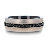 PILOT Gunmetal Tungsten Ring with Black Sapphires