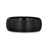 RAIDER Domed Brush Finished Black Tungsten Wedding Band