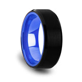 Rigel Black Tungsten Comfort Fit Wedding Band - Mens Rings