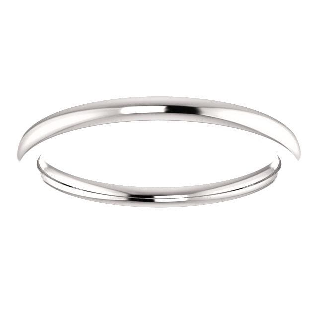Wb0088 ~ White Gold Plain Wedding Band - Bands