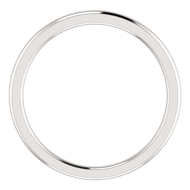 Wb0088 ~ White Gold Plain Wedding Band - Bands