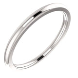 Wb0088 ~ White Gold Plain Wedding Band - Bands