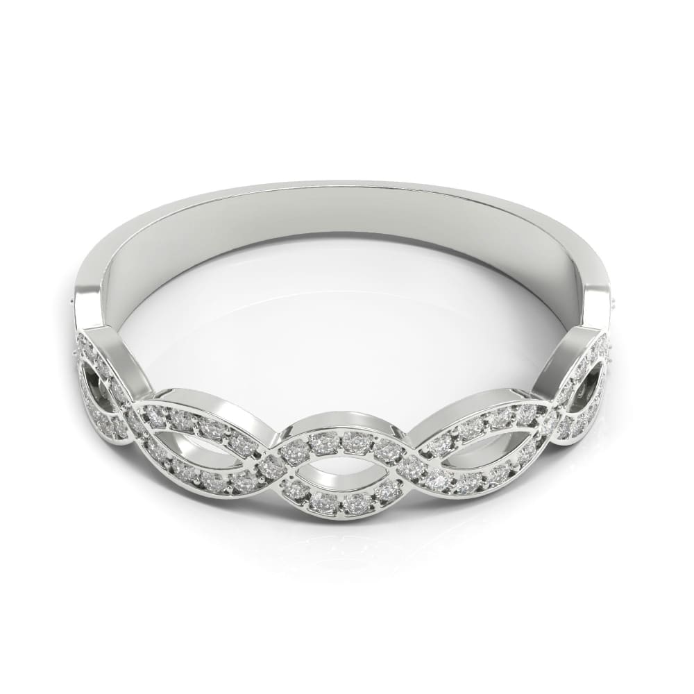 Wb051 ~ Diamond ~ 0.19 Ct Infinity Wedding Band - Bands