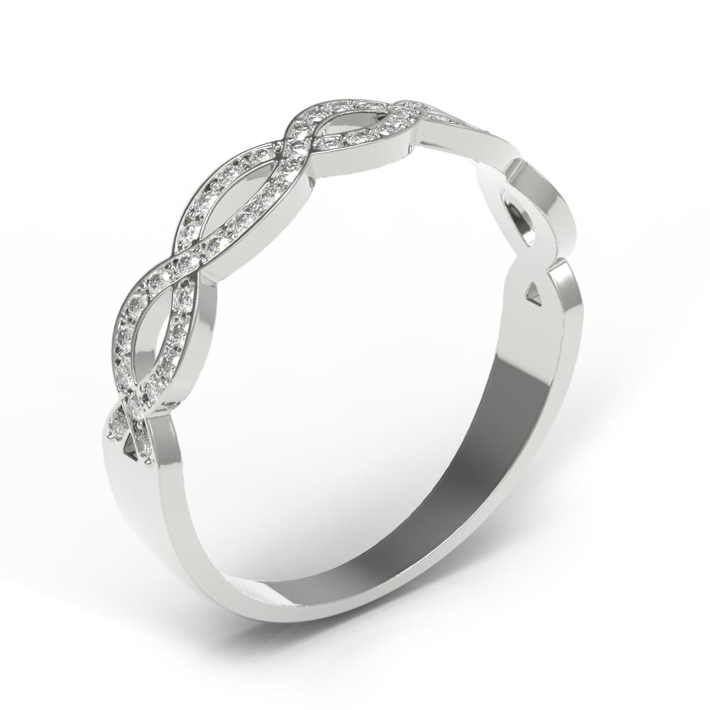 Wb051 ~ Diamond ~ 0.19 Ct Infinity Wedding Band - Bands