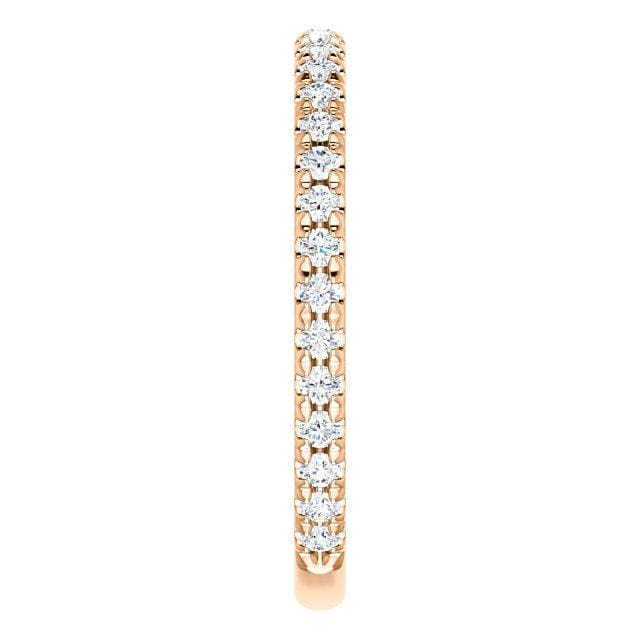 Wb072 ~ Diamond ~ 0.40Ct Rose Gold Wedding Band - Bands