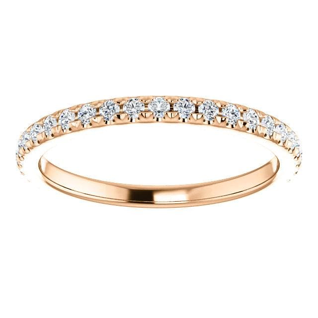 Wb072M ~ Moissanite ~ 0.40Ct Rose Gold Wedding Band - Bands