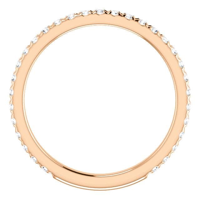 Wb072M ~ Moissanite ~ 0.40Ct Rose Gold Wedding Band - Bands