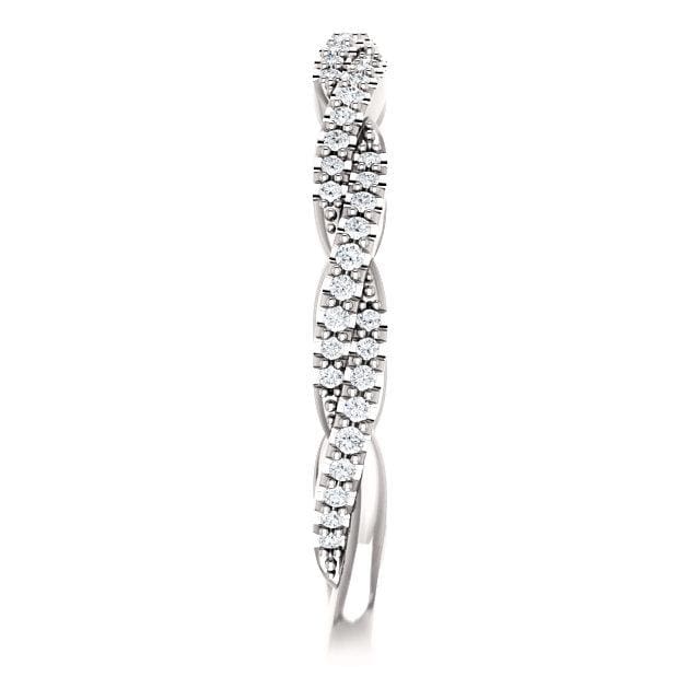 Wb074~ Diamond ~ 0.25Ct Infinity White Gold Wedding Band - Bands