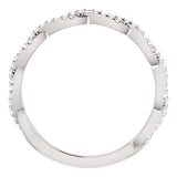 Wb074~ Diamond ~ 0.25Ct Infinity White Gold Wedding Band - Bands