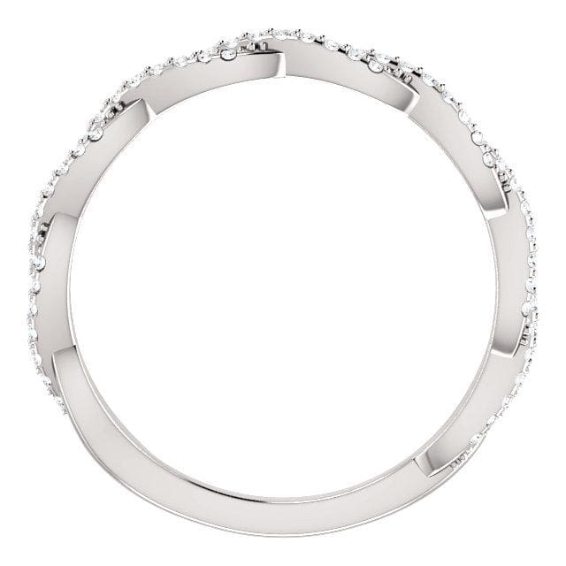Wb074~ Diamond ~ 0.25Ct Infinity White Gold Wedding Band - Bands