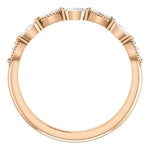 Wb095 ~ Diamond ~ 0.33Ct Marquise Rose Gold Wedding Band - Bands