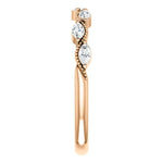 Wb095 ~ Diamond ~ 0.33Ct Marquise Rose Gold Wedding Band - Bands