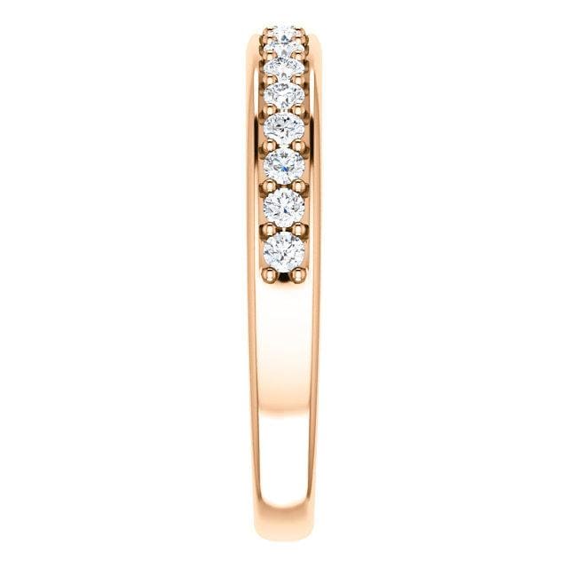 Wbm0060 ~ Moissanite .30 Ct Round Rose Gold Wedding Band - Bands