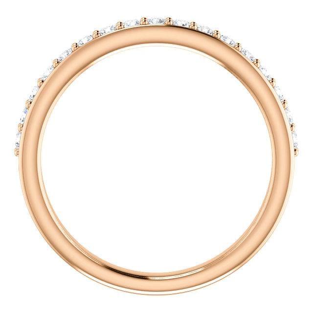 Wbm0060 ~ Moissanite .30 Ct Round Rose Gold Wedding Band - Bands