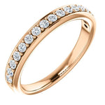 Wbm0060 ~ Moissanite .30 Ct Round Rose Gold Wedding Band - Bands