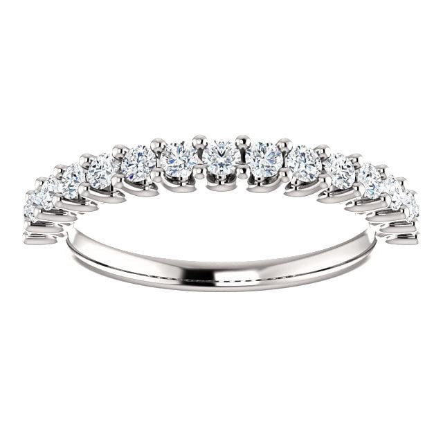Wbm0064 ~ Moissanite 0.50Ct Round White Gold Wedding Band - Bands