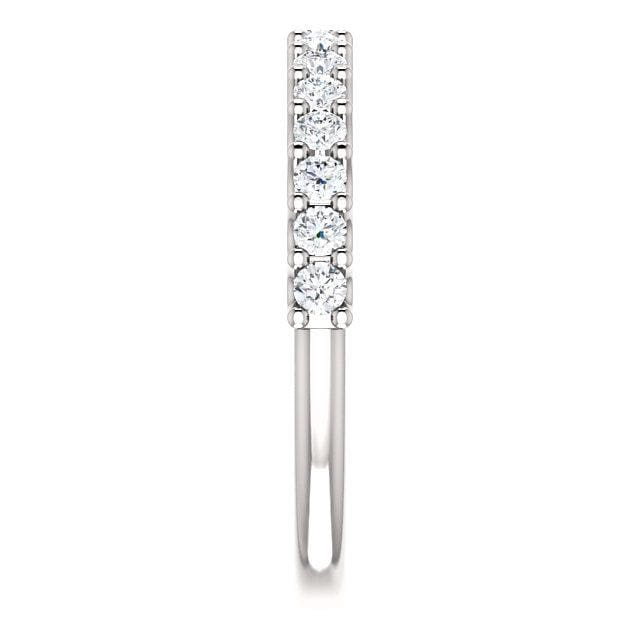 Wbm0064 ~ Moissanite 0.50Ct Round White Gold Wedding Band - Bands