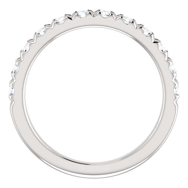 Wbm0081 ~ Moissanite ~ 0.72Ct White Gold French Set Wedding Band - Bands